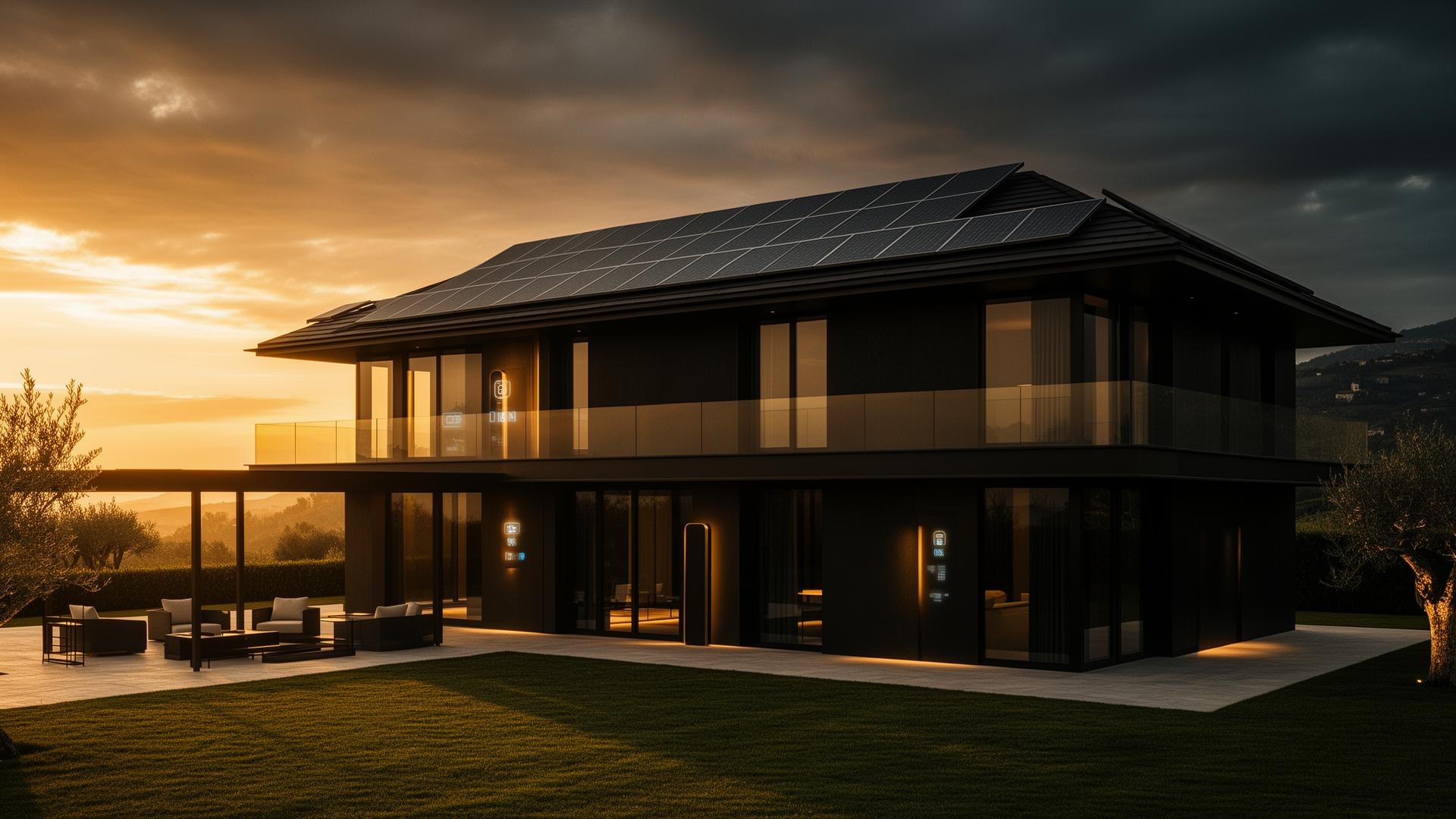 Villa moderna con impianto fotovoltaico